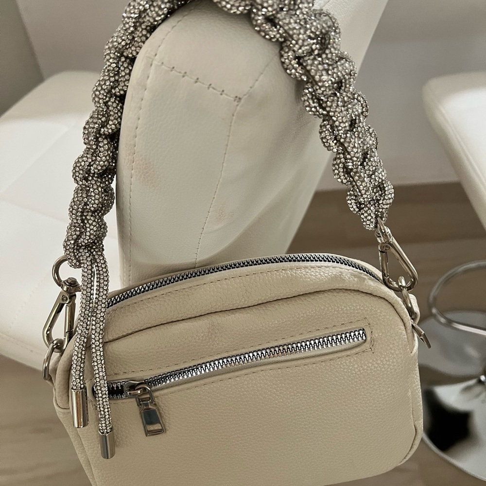 Braided Crystal Rhinestone Purse Strap - Picture 7 of 11